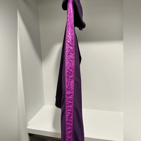 Puma 48 track jacket cheetah print purple cowl neck womens size medium - Picture 7 of 12